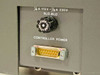 Surfanalyzer 600 rear panel closeup – fuse holder rated 1/4A 115V / 1/8A 230V SLO-BLO, CONTROLLER POWER label, and DB15 connector below