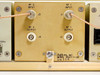 3dbm 50AT-1-2R attenuator plugin rear panel showing BNC RF1 Input (J1), RF1 Output (J2), RF2 Input (J3), RF2 Output (J4) connectors and model label