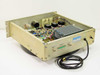 Hughes FM Data Detector bottom chassis view showing main PCB, power supply section, and attached power cable