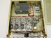 Hughes FM Data Detector interior view with top cover removed showing multiple PCBs, internal wiring harness, power supply module, and AC to DC Power Module