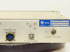 Miteq DN8000/10268 Downconverter – rear panel close-up showing blue Miteq label (P/N DN8000/10268, S/N 74169, FREQ 2.2–2.3 GHz), J3 Summary Alarm multi-pin connector, J2 IF Output 70 MHz BNC, and J1 RF Input 4198.5 MHz SMA