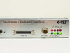 CLI Magnitude 410802-01 – right section of front panel showing HSSI I/O, EXT OSC BNC, CLI logo, and LED status indicator array (MUX, DVB, 449, HSS, CLK, PLL, FRM, O.L.)