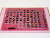 Varian 01002543-00 Control Logic Board Rev M — front side showing dense DIP IC population and 50-pin D-sub connector
