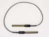 Dynatech 3ft 12-pin pogo pin cable assembly laid flat showing full cable length and both inline spring contact connectors