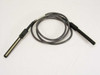 Dynatech DPC-12-4 12-pin video patch cable full length view showing both pogo-pin connectors and grey cable
