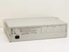 HP J2602A AdvanceStack rear panel showing IEC AC power inlet, UL/CE/NOM certifications, and regulatory caution labels