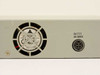 Allied Telesyn CentreCOM FS716E rear panel close-up showing cooling fan and 5V 4A MAX DC power input connector