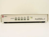 Cybex Commander Personal II KVM Switch – straight-on front panel view showing port select buttons A through D, Step/Scan button, and Status LED