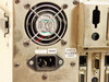Cubix LCS Resource SubSystem rear panel detail showing 115VAC label, IEC AC power inlet, rear cooling fan, and warranty void sticker 643409