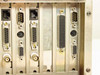 Cubix LCS Resource SubSystem rear partial view showing additional expansion card slots with RJ45, DB9, DB25, mini-DIN, and BNC connectors; two empty slots visible
