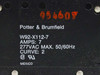 Potter & Brumfield W92-X112-7 circuit breaker rating label showing 7 amps, 277VAC max, 50/60Hz, Curve 2, UL and CSA marks