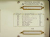 HP 18177A front panel detail showing PROTOCOL ANALYZER pod connector area with dual 34-pin connectors, CIRCUIT/DESCRIPTION/CCITT reference table, and V.35 designation