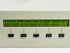 Scientific Atlanta D9380 PowerVu front panel LCD display showing SWIF port status message with five soft-key buttons below