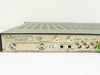 Standard MT900B rear panel label detail showing 950–1750 MHz satellite antenna RF input, EXT 70 MHz IF loop BNC, LNB power switch, video inversion switch, and 525/625 video output BNC connectors