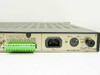 Standard MT900B rear power section showing IEC inlet, input voltage select (115V/230V/240V) fuse holders and selector, and green alarm/aux terminal block
