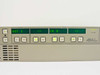 Leitch ABA XY front panel close-up showing green alphanumeric LED displays for Destination and Source with OUT 1 and IN 8 readout