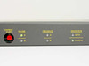 ISIS Group RTS-201 – close-up of front panel controls: Change Over red button, In-Use A/B LEDs, Presence A/B LEDs, Operation Auto/Manual switch