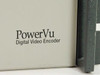 PowerVu Digital Video Encoder branding detail on front panel of Scientific Atlanta D-9110