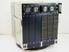 Philips BTS Venus RF-401 video router chassis rear view showing four cooling fans, module card cage, and VP-400A BNC I/O panels