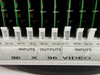 Bottom rear panel label strip showing 96 x 96 VIDEO with INPUTS and OUTPUTS connector group markings and port range labels 80-95, 00-15, 16-31, 32-47, 48-63
