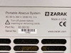 Zarak 82-00132 rating plate label showing Portable Abacus System, AC 90 to 264V 50/60Hz 3A, Part No. 82-00132, Made in USA, CE mark