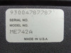 Black Box LD485S-MP bottom label showing serial number, model number ME742A, Made in USA