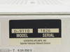 Scientific Atlanta D-9110 PowerVu Digital Multiplexer – model/serial label showing Model D-9110, Serial 1826, Scientific-Atlanta Inc., Satellite Television Network Division, fuse T 6.3A 250V