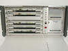 Scientific Atlanta D-9110 front view with door open showing all five installed modules and dual D9709 power supplies