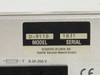 Rear label close-up: Model D-9110, Serial 1831, Scientific Atlanta Inc., Satellite Television Network Division, fuse T 6.3A 250V