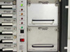Scientific Atlanta D-9708 PowerVu Digital Multiplexer – right side showing dual D9709 power supply modules, status LED panel, and Unit ID display