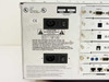 Scientific Atlanta D-9708 PowerVu Digital Multiplexer – rear label close-up showing power caution label: 100-120V / 220-240V AC, 4A, 50-60Hz; UL Listed Professional Video Equipment