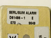 STS D61486-01 label detail reading SERL/SUM ALARM, part number D61486-1, revision E, code 070, date code 9649
