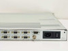 General Instrument 410691-02 Multiplexer – rear panel right side showing System Sup In/Out, CAE In, Modem Out, Test, Monitor Out, Black Burst In, Alarm Relay, and IEC power inlet labeled 110V 60Hz