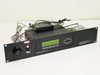 Leightronix Mini-T-Pro console video switcher front panel in rackmount enclosure with green LCD display and navigation buttons