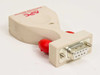 APC PS9-DTE ProtectNet RS-232 DTE serial surge protector — rear view showing DB9 female connector and red thumbscrew