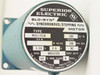Superior Electric SLO-SYN M063-FC06 nameplate – showing type, 100 oz-in torque, 200 steps/rev at 60Hz, 3.36V 2.9A DC, spec BM101025, Class B insulation