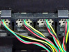 Ortronics OR-809004981 — closeup of rear IDC blocks showing additional color-coded wire terminations punched into connectors
