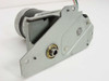 Shinano Kenshi STH-54D403 stepper motor gear assembly – side profile view showing flanged bearing output shaft and mounting plate