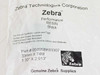 Zebra 05095BK03307 Performance Resin Black ribbon packaging close-up showing 33mm x 74M dimensions and Genuine Zebra Supplies logo