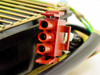 Close-up of red 3-pin power connector on IBM 5699358 dual fan assembly wiring harness