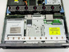 HP ProLiant DL380 interior top view showing motherboard, Smart Array controller, and NIC card