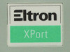 Close-up of Eltron XPort branding label on front of PA202 portable thermal printer