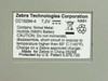 Zebra CC15294-4 label close-up showing 7.2V NiMH chemistry, Zebra Technologies Corporation branding, and patent info