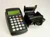 Banksys C-ZAM terminal base and printer module separated, showing keypad/display unit and detached printer assembly side by side