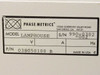 Phase Metrics Lamphouse rating plate showing Model: Lamphouse, P/N 038050100B, S/N 990-8302, Made in USA