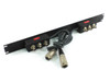 Component Video Inc 17612 breakout box – rear view showing IN and OUT BNC module blocks with multi-pin cable connectors
