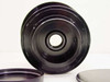 GE GL-132 projector lens front optical element view showing lens housing with both protective caps removed and placed below
