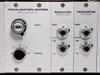 Riber TCE-300 front panel center sections – Focalisation Entree (Input Lens Focus) with Focal knob and Retard dial, Resolution section with Coarse and Fine knobs, Focalisation Focusing section with Coarse and Fine knobs
