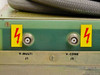 Riber TCE-300 rear panel – V.Multi J1 and V.Cone J2 BNC connectors with high-voltage warning labels