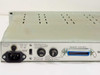 Leitch VPA-330N rear panel left close-up showing IEC power inlet, rating label (115/230VAC ±10% 25VA 50/60Hz Made in Canada), fuse holders, and 37-pin REMOTE CONTROL D-sub connector